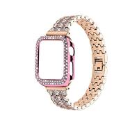 (Style G Apple Watch Series 6 4, Multicolor) 5 Beads Watchband Wrist Strap+PC Watch Case Protective Cover for Apple Watch Series 6/5/4/SE 40mm
