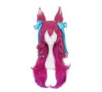style Game Spirit Blossom Ahri Cosplay Wig With Ears Headwear Cosplay Costume The Nine-Tailed Fox Hair Women Wigs