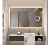 STYLE GLASS Specchio bagno con led RIO 120x70cm - Specchio da parete con luci LED - Specchio bagno led con kit di fissaggio - Specchio da parete moderno con specchio ingranditore con luce