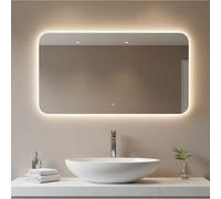 STYLE GLASS Specchio Bagno con Luce LED CIRCE 100x70 cm, Striscia LED Naturale 4000K, Moderno Retroilluminato 24V