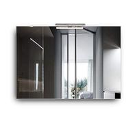 STYLE GLASS Specchio Bagno con Luce LED Superiore SOLE 100x70 cm, Specchiera Bagno con Lampada Applique