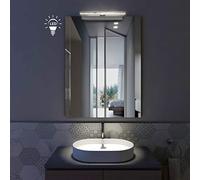 STYLE GLASS Specchio Bagno con luce Led Superiore SOLE 80x60 cm, Specchiera Bagno con Lampada Applique, Luce Specchio Bagno LED, Home Decor