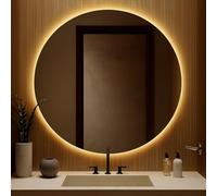 STYLE GLASS Specchio Bagno Led Personalizzabile BIG 90, Specchio Rotondo da Parete con Luce Led 4000K Retroilluminato, Specchiera Bagno Made in Italy Bordo Filo Lucido Moderno (90 Ø)