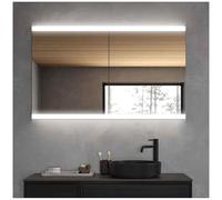 STYLE GLASS Specchio Bagno LED Posteriore OPALE 100x60 cm, Specchio con LED 4000K, Specchio Retroilluminato Bagno Moderno