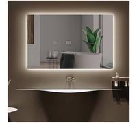 STYLE GLASS Specchio Bagno LED Posteriore SATURNO 100x70 cm, Con LED 4000K, Retroilluminato, Da Parete