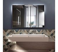 STYLE GLASS specchio con luce SOLE 120x70 cm - Specchio da parete con luci LED - Specchio bagno con kit di fissaggio - Specchio da parete moderno - Luce specchio bagno