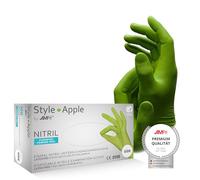 Style, guanti in nitrile, senza talco, non sterili, colore: mela, taglia: M