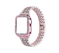 (Style H Apple Watch Series 6 4, Multicolor) 5 Beads Watchband Wrist Strap+PC Watch Case Protective Cover for Apple Watch Series 6/5/4/SE 40mm