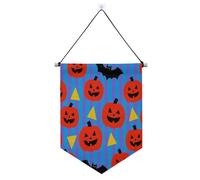 -style Halloween zucca banner gancio per parete con asta telescopica banner stanza banner partito e decorazioni per Indoor,Outdoor Party suministros para fiesta de a?o nuevo