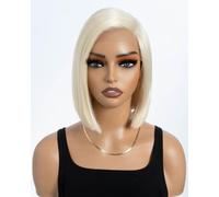 Style Icon 10”/23cm Parrucca Sintetica Bob Frontale In Pizzo Parrucche Diritte Naturali Di Qualità Corta Per Le Donne Fibra Resistente Al Calore