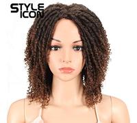 Style Icon 6"/15cm Short Dreadlock Wig Twist Parrucche Per Donne Nere Parrucche Sintetiche Corte e Ricce