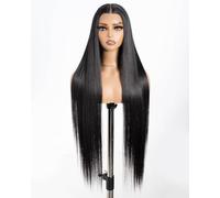 Style Icon Parrucca anteriore in pizzo super lungo, dritto, per donna, in pizzo sintetico, con parto medio, 150% densità (#2)