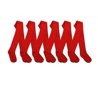 Style It Up Collant tinta unita per ragazze torna a scuola in cotone caldo e morbido per bambini 213 anni confezione multipla 36 paia formale Smart Casual, 6 paia di collant rossi a tinta unita,