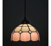Style Mini lampada a sospensione, 8 pollici vetro colorato ombra antico lampadario cucina mediterranea sala da pranzo loft bar soffitto lampada a sospensione, E27 (rosso) Vita interessante (rosa)