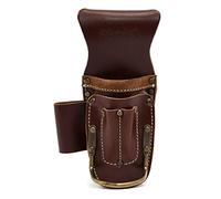 Style n Craft - 5 pinze tascabili e porta martello, custodia porta attrezzi in pelle pieno fiore, portautensili, marrone scuro (98016)