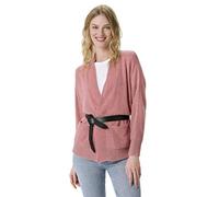 Style & Republic Cardigan corto da donna rosa cashmere con orlo a costine, maniche a pipipistrello e tasche anteriori, M