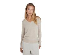 Style & Republic Maglione da donna con scollo a V, elegante in 100% cashmere - Il tuo morbido maglione di alta qualità per momenti eleganti in autunno e inverno, sabbia, M