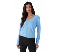 Style & Republic Maglione da donna con scollo a V, elegante in 100% cashmere - Il tuo morbido maglione di alta qualità per momenti eleganti in autunno e inverno, Icy Blue, L