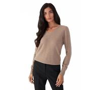 Style & Republic Maglione da donna con scollo a V, elegante in 100% cashmere - Il tuo morbido maglione di alta qualità per momenti eleganti in autunno e inverno, nocciola, S