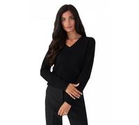 Style & Republic Maglione da donna con scollo a V, elegante in 100% cashmere - Il tuo morbido maglione di alta qualità per momenti eleganti in autunno e inverno, Nero , L