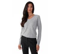 Style & Republic Maglione da donna con scollo a V, elegante in 100% cashmere - Il tuo morbido maglione di alta qualità per momenti eleganti in autunno e inverno, chiaro grigio Melange, L