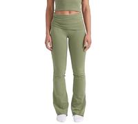 Style & Republic Pantaloni da donna a svasatura in morbida cotone - Leggings pieghevoli, pantaloni da yoga con coulisse, pantaloni sportivi in stile bootcut, comodi e casual con gamba larga, Oliva, L