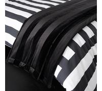 Style Sisters Copriletto in velluto a righe, 240 x 260 cm, colore: Nero