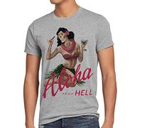style3 Aloha from Hell T-Shirt da Uomo Tatuaggio Hawaii Surfer USA