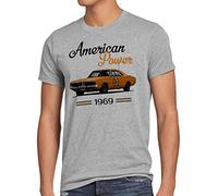 style3 American Power T-Shirt da Uomo Charger General Lee Muscle Car, Dimensione:XL, Colore:Grigio Melange