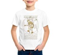 style3 Angus Vitruviano T-Shirt per Bambini e Ragazzi Young Hard Rock Vinci, Colore:Bianco, Dimensione: