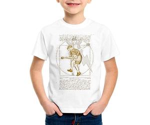 style3 Angus Vitruviano T-Shirt per Bambini e Ragazzi Young Hard Rock Vinci, Colore:Bianco, Dimensione: