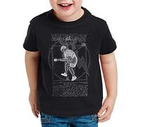 style3 Angus Vitruviano T-Shirt per Bambini e Ragazzi Young Hard Rock Vinci, Colore:Nero, Dimensione: