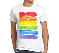 style3 Bandiera Arcobaleno T-Shirt da Uomo LGBT Pride Amore tolleranza, Dimensione:5XL