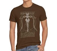 style3 Bunny de Vitruve T-Shirt da Uomo Pietra di Luna Anime Moon, Dimensione:XL, Colore:Marrone