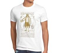 style3 Dude Vitruviano T-Shirt da Uomo Lebowski Bowling Bowler Big Rude, Dimensione:, Colore:Bianco