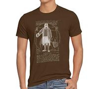 style3 Dude Vitruviano T-Shirt da Uomo Lebowski Bowling Bowler Big Rude, Dimensione:, Colore:Marrone