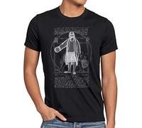 style3 Dude Vitruviano T-Shirt da Uomo Lebowski Bowling Bowler Big Rude, Dimensione:, Colore:Nero