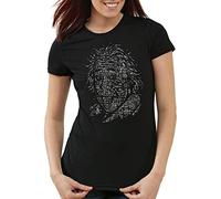style3 Einstein Logica T-Shirt da Donna Big Bang Matematica Albert, Colore:Nero, Dimensione:XL