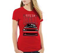 style3 Give Em Hell T-Shirt da Donna Muscle Car Hellcat v8 Challenger, Dimensione: