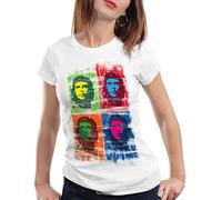 style3 Guevara Che Rivoluzione T-Shirt da Donna Cuba, Colore:Bianco, Dimensione: