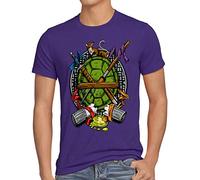 style3 Hero Tartarughe T-Shirt da Uomo Turtles Teenage Ninja mutanti Comic, Dimensione:XXL, Colore:Viola