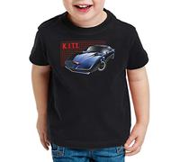 style3 K.I.T.T. T-Shirt per Bambini e Ragazzi Michael Knight 2000 Black Rider, Dimensione:140