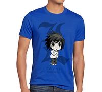style3 L Note Death T-Shirt da Uomo quaderno Anime Manga Yagami, Dimensione:, Colore:Blu