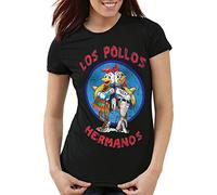 style3 Los Pollos T-Shirt da Donna, Colore:Nero, Dimensione: