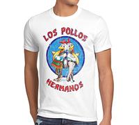 style3 Los Pollos T-Shirt da Uomo, Dimensione:M;Colore:Bianco