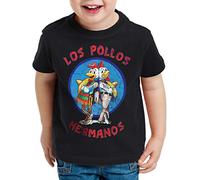 style3 Los Pollos T-Shirt per Bambini e Ragazzi, Colore:Nero;Dimensione:128