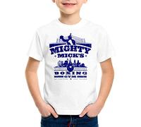 style3 Mick's Boxing Rocky T-Shirt per Bambini e Ragazzi Balboa Mighty Mick Gym, Colore:Bianco, Dimensione:152