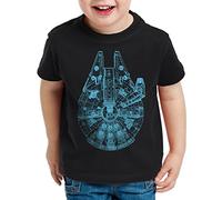 style3 Millennium Falcon T-Shirt per Bambini e Ragazzi Astronave Wookiee, Dimensione:128
