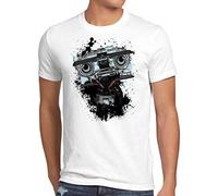 style3 Numero 5 T-Shirt da Uomo Johnny Cinque Robot Short Circuit, Dimensione:, Colore:Bianco