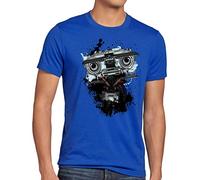 style3 Numero 5 T-Shirt da Uomo Johnny Cinque Robot Short Circuit, Dimensione:, Colore:Blu